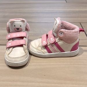 Adidas baby high top teddy bear limited edition pink Neo. Velcro